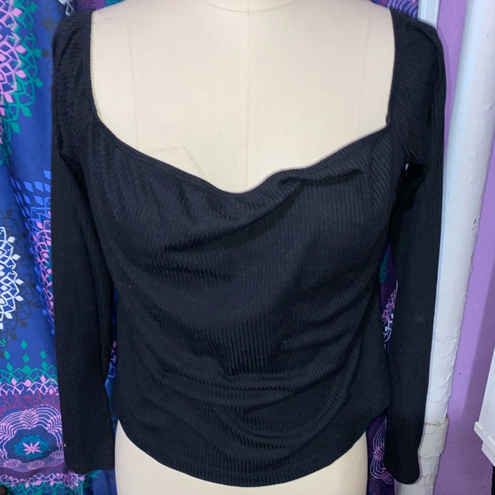 OffShoulder Black Crop Top
